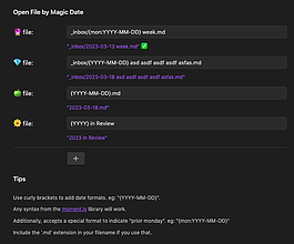 Obsidian 插件：Open File by Magic Date