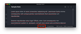 Obsidian 插件：Reading Time
