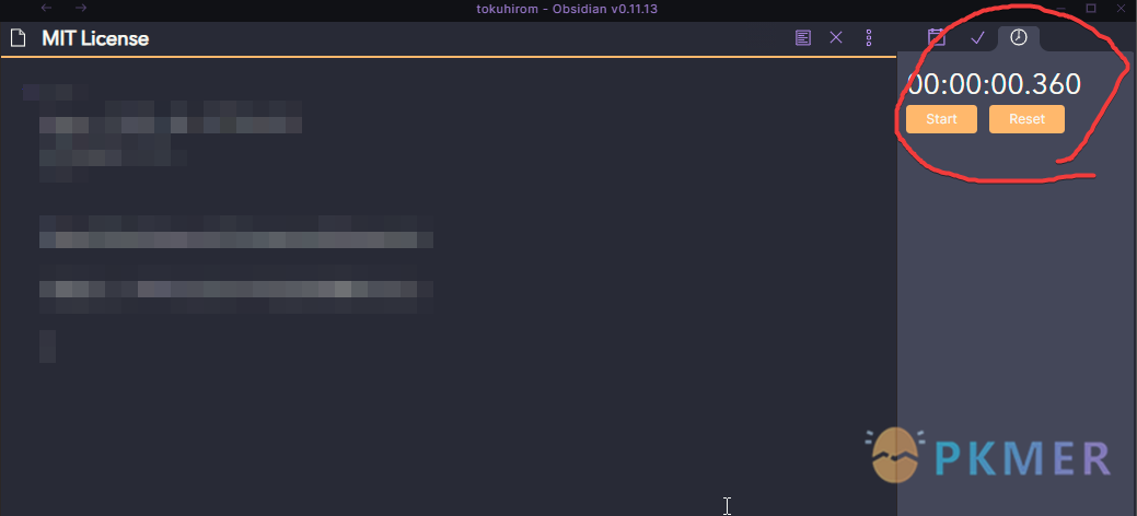 Obsidian 插件：Stopwatch Plugin--