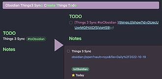 Obsidian 插件：Obsidian Things3 Sync