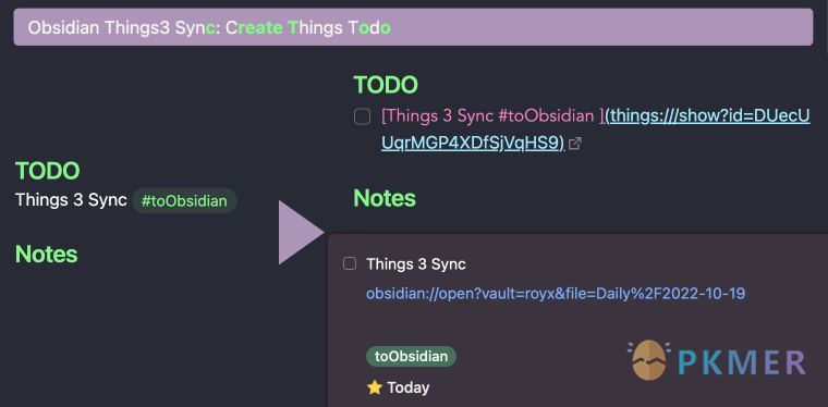 Obsidian 插件：Obsidian Things3 Sync--