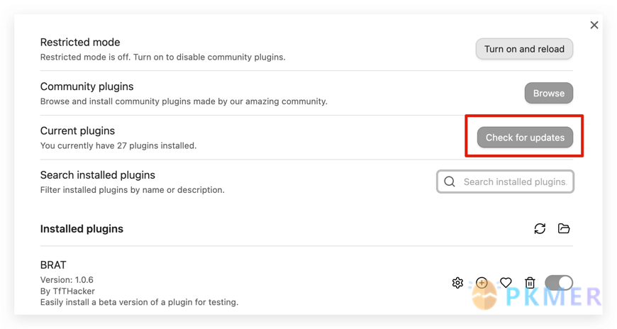 Obsidian 插件：Plugin Update Locker--