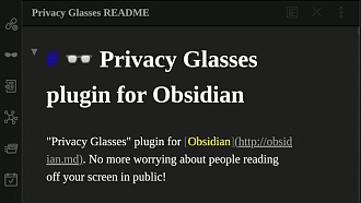 Obsidian 插件：Privacy Glasses