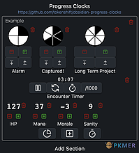 Obsidian 插件：Progress Clocks