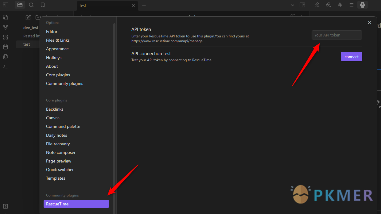 在插件设置中设置API令牌的图像