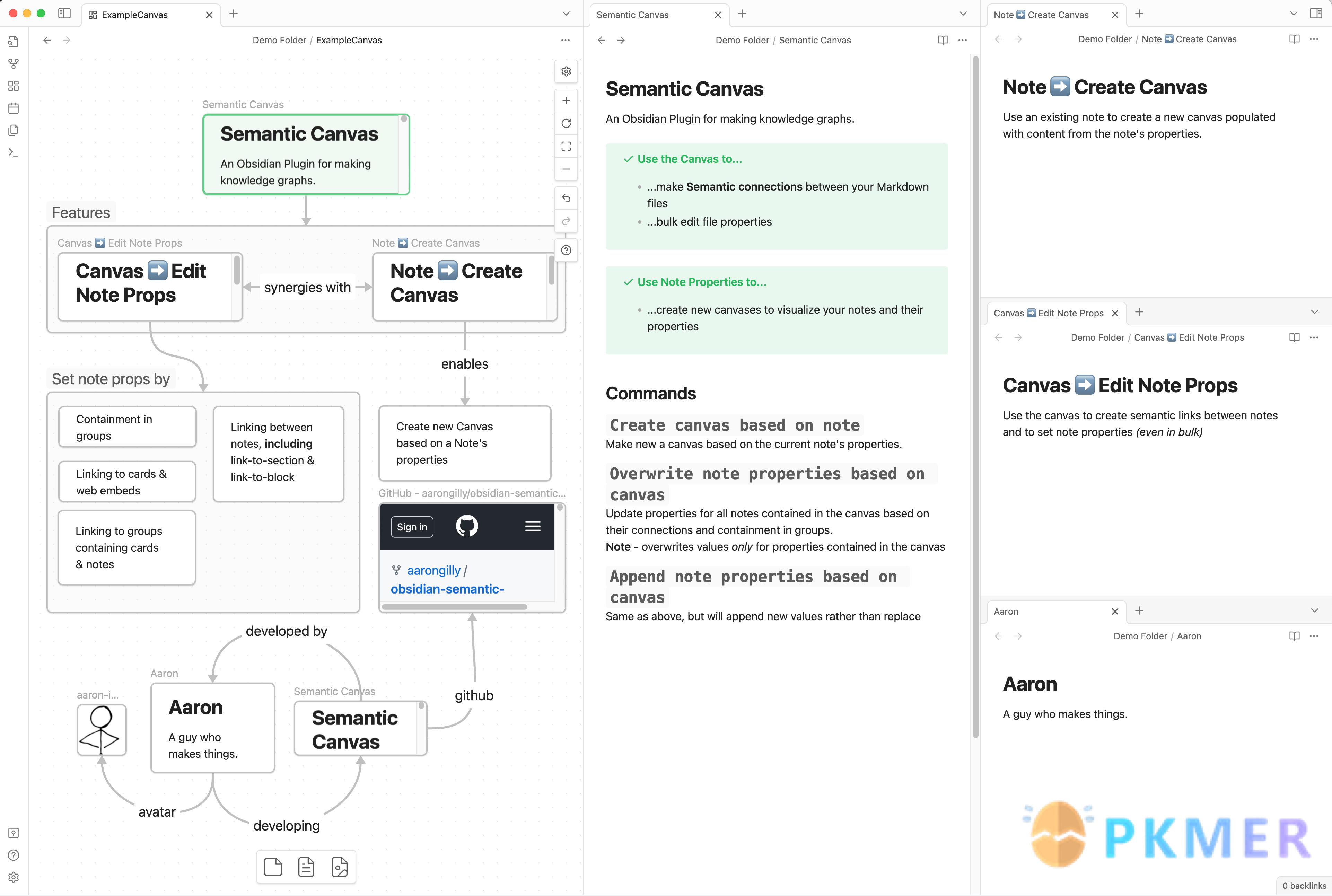 Obsidian 插件：Semantic Canvas--