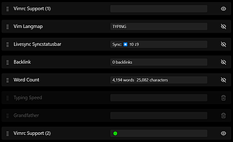 Obsidian 插件：Status Bar Organizer