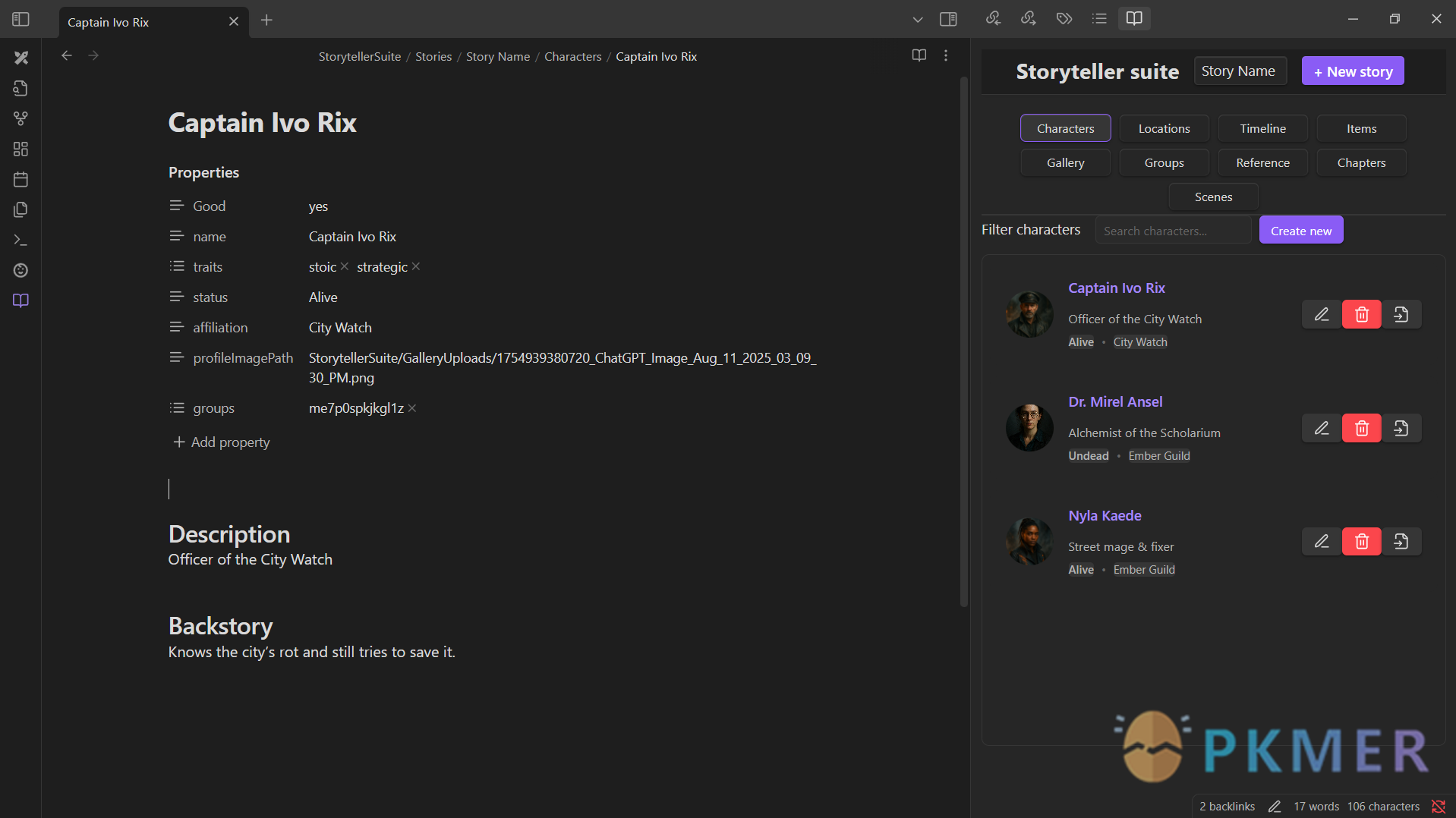 Obsidian 插件：Storyteller Suite--