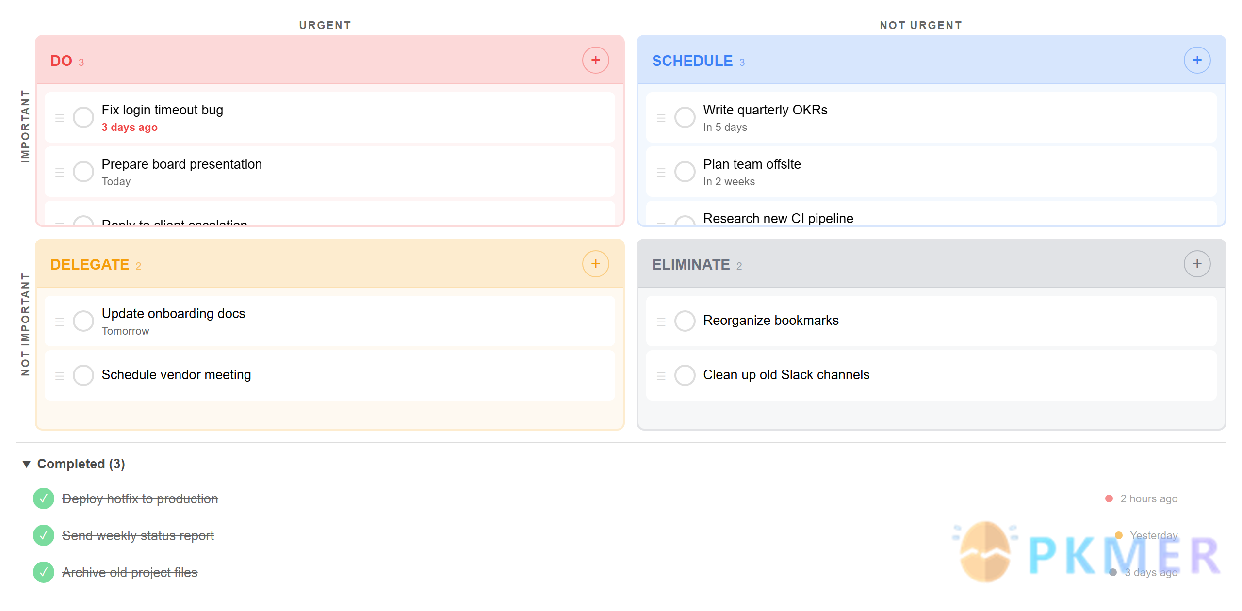 Obsidian 插件：Task Priority Matrix--