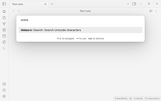 Obsidian 插件：Unicode Search
