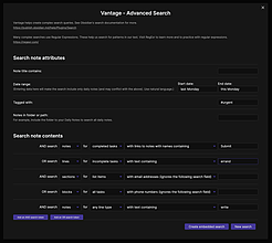 Obsidian 插件：Vantage - Advanced search builder