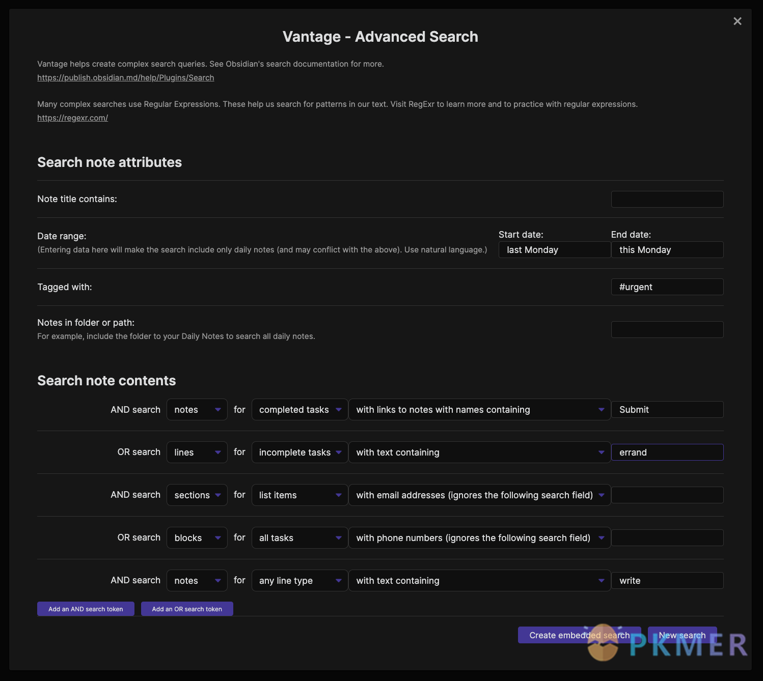 Obsidian 插件：Vantage - Advanced search builder--概述