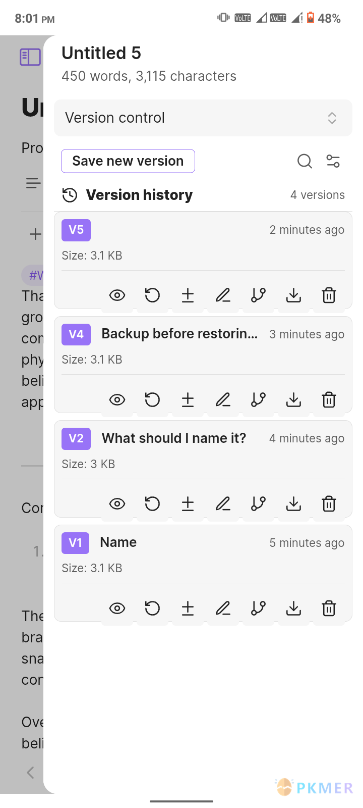 Obsidian 插件：Version Control--