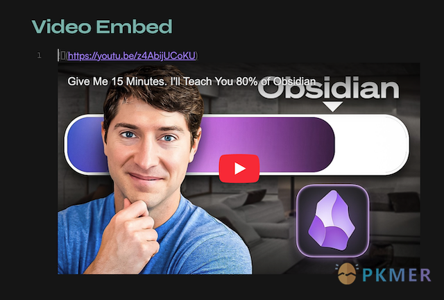 Obsidian 插件：Media Embed--