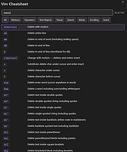 Obsidian 插件：Vim Cheatsheet