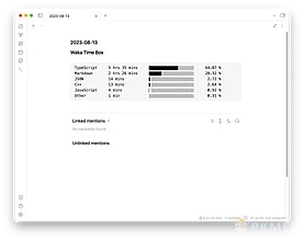 Obsidian 插件：Waka time box