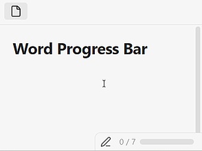 Obsidian 插件：Word Progress Bar