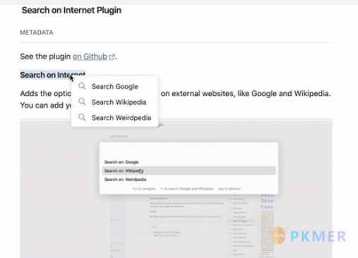 Obsidian 插件：Search on Internet 快速在搜索引擎中搜索笔记内容--效果&特性