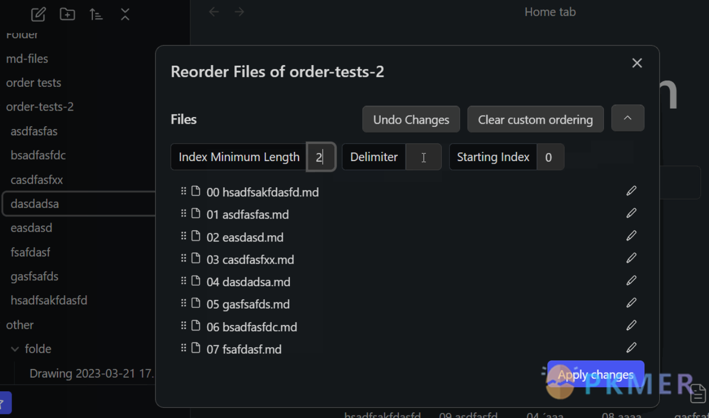 Obsidian 插件：File Order 允许你快速给文件夹和文件排序并添加数字编号--使用