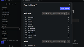 Obsidian 插件：File Order 允许你快速给文件夹和文件排序并添加数字编号