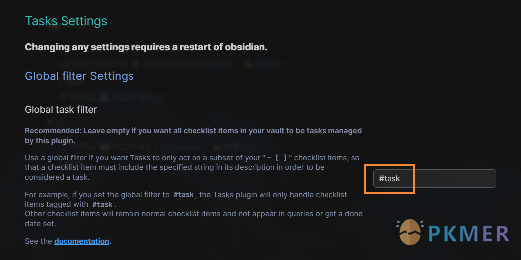 Obsidian 插件：Tasks 更方便的任务管理--插件相关设置