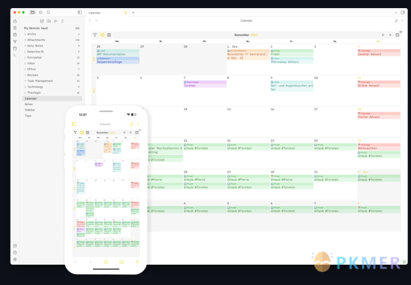 Obsidian 插件：Tasks calendar wrapper 支持快捷输入与时间线/日历视图的任务面板展示插件