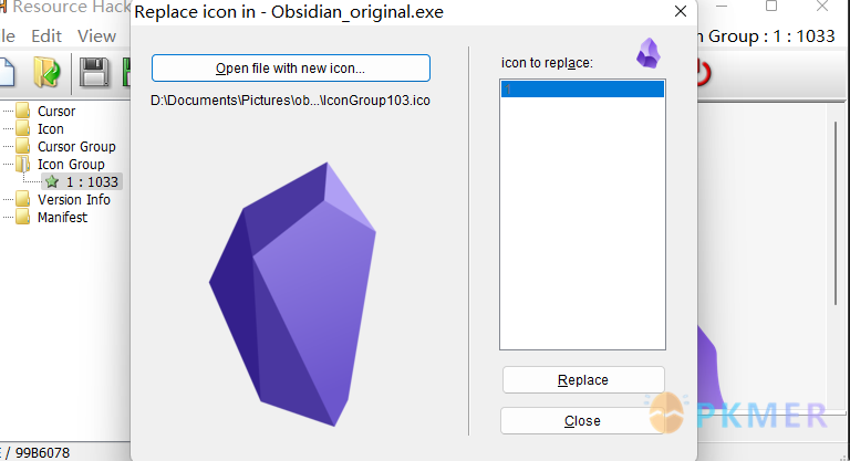 回归原始的 Obsidian 图标--Windows 更改应用程序图标