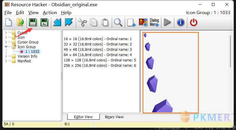 回归原始的 Obsidian 图标--Windows 更改应用程序图标