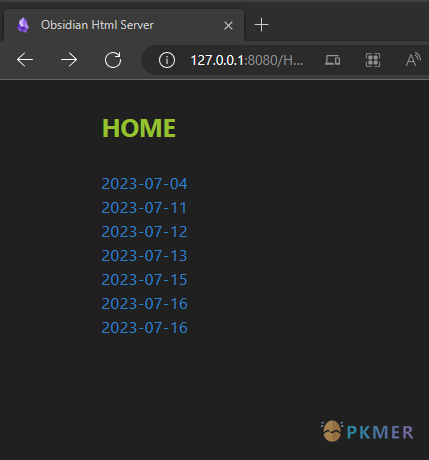 Obsidian 插件：Html Server 将你的笔记变为一个迷你网站--效果&特性