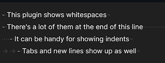 Obsidian 插件：Show Whitespace 显示不易察觉的字符