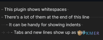 Obsidian 插件：Show Whitespace 显示不易察觉的字符--效果&特性