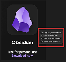 Obsidian 插件：Copy Image and URL context menu 增强图片处理功能