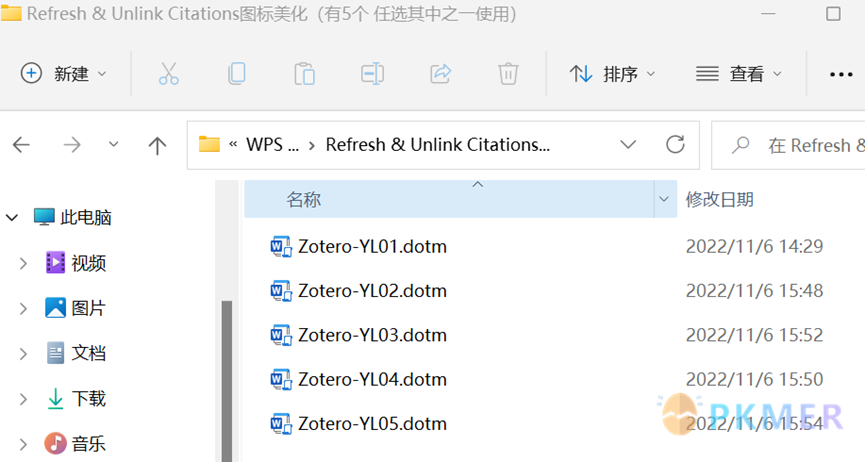 【引文 插件】在 WPS 中使用 Zotero Word 插件--1、直接安装美化后的图标文件