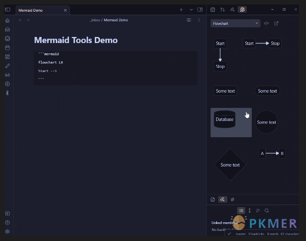 Obsidian 插件：Mermaid Tools 快捷输入工具，降低你输入 Merimad 的难度--效果&特性
