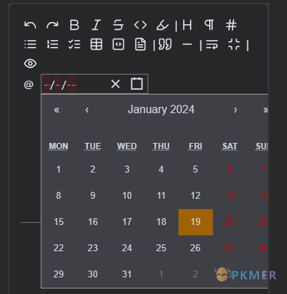 Thino Editor--Date Picker