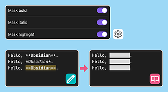 Obsidian 插件：Masking Type 简易好用的挖空工具，支持 粗体、斜体、高亮