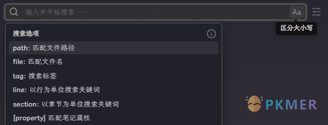 Obsidian 全局搜索功能--更改区分大小写