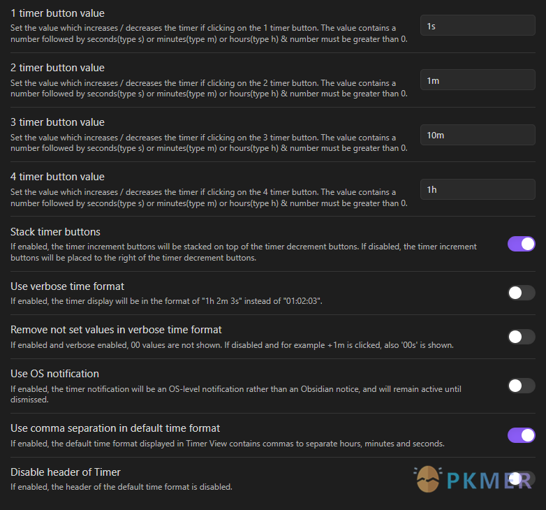 Obsidian 插件：Timer 简单实用的倒计时功能--设置