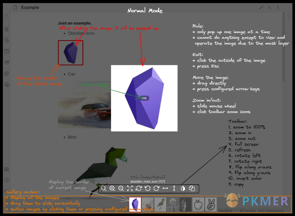 Obsidian 插件：Image toolkit 提供笔记中查看图片的基本操作--效果&特性