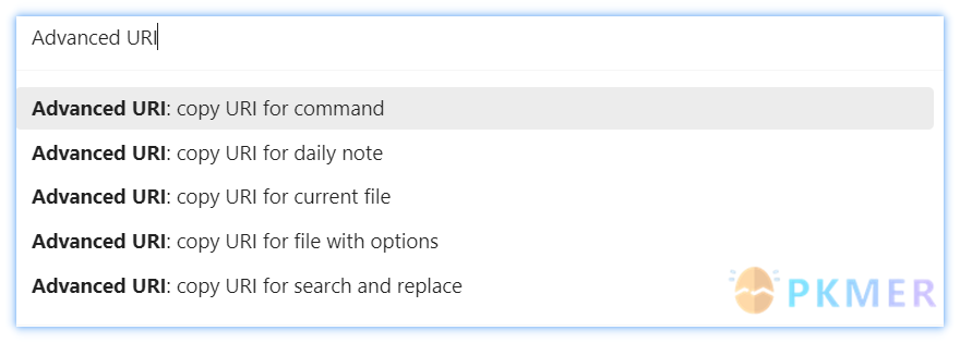 Obsidian 插件：Advanced URI 的功能增强--调用命令