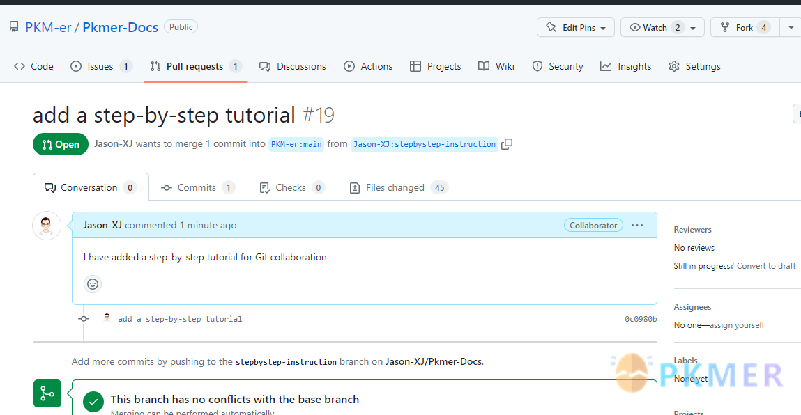 Git 协作手把手教程--Step 5:  至 PKMer 项目文档