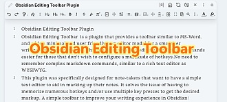 Obsidian 插件：Editing Toolbar 必装的可视化编辑工具