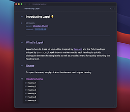 Obsidian 插件：Lapel 为你显示标题等级