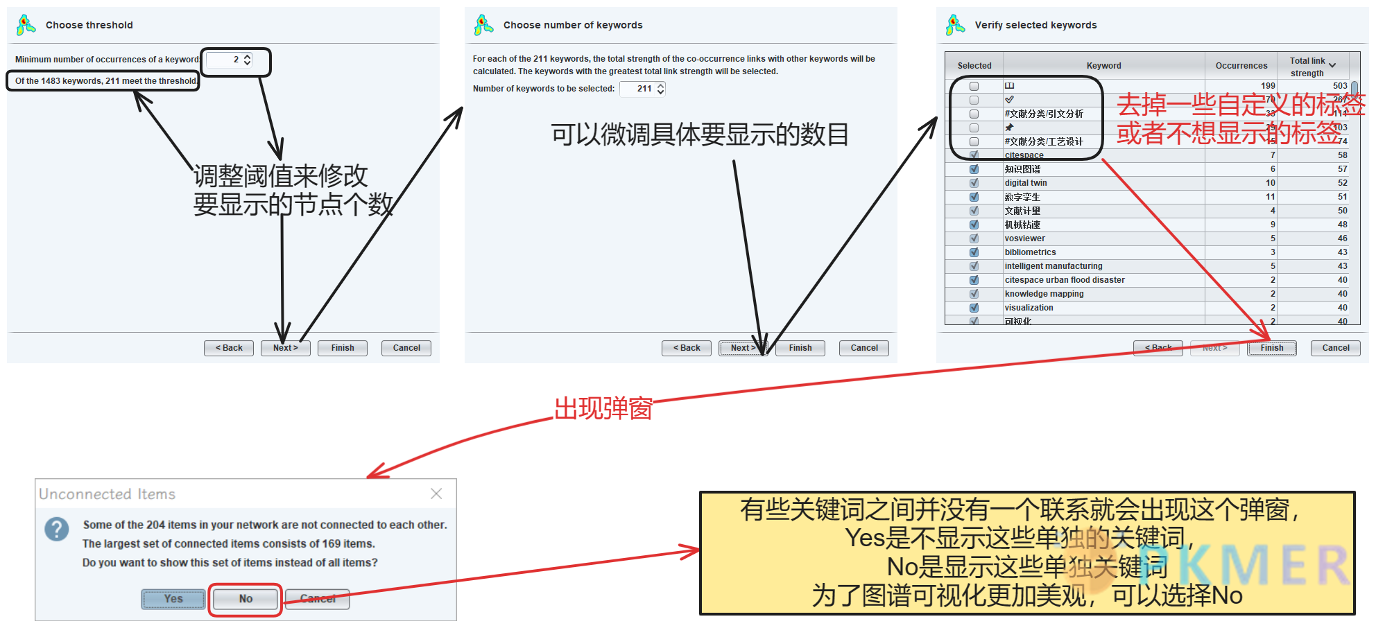 通过 VOSviewer 分析 Zotero 文献库--Step4：调整 VOSviewer 分析参数