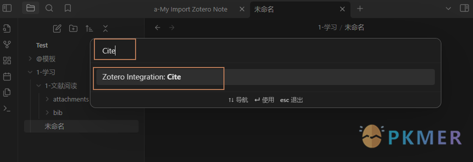 鱼与熊掌兼得：Zotero 和 Obsidian 联动--5.1 插入引文