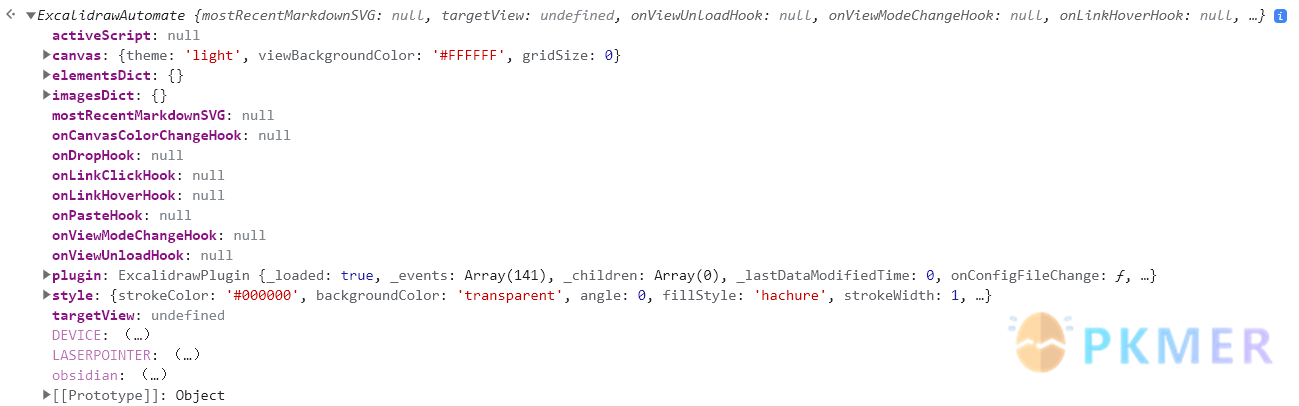 Excalidraw 的样式、属性、功能简介--控制台输入 ExcalidrawAutomate 查看
