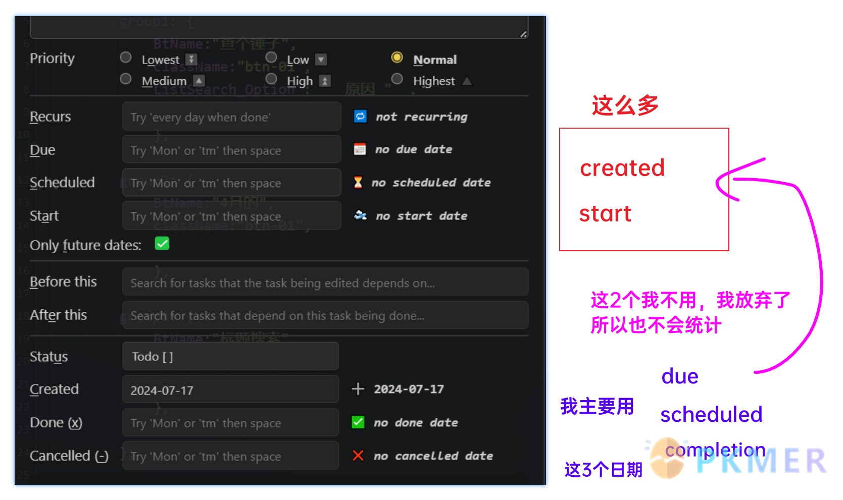 通过 Dataviewjs 制作一个带数据面板的任务筛选框 - 丝滑到飞起--关于日期（这个是统计的标准 ，每个人对任务的理解不一样，直接导致统计的结果不一样）