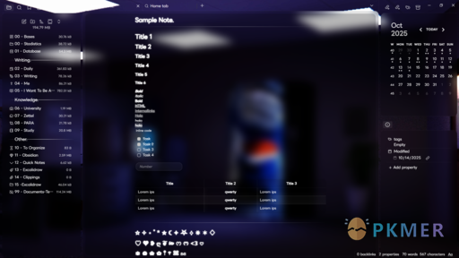 Obsidian Weekly 2025-10-19：任务跟踪增强与 Notion 风格水平并列块--外观