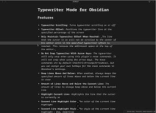 Obsidian 插件：Typewriter Mode 更完美的打字机模式