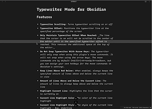 Obsidian 插件：Typewriter Mode 更完美的打字机模式